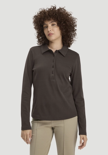 Longsleeve Polo Slim aus reiner Bio-Baumwolle - 0