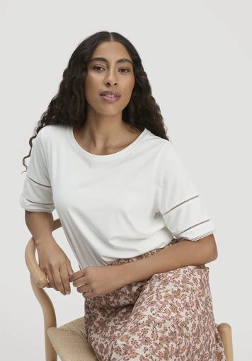 Bohemian Lace-T-Shirt Oversize aus reiner Bio-Baumwolle - 4