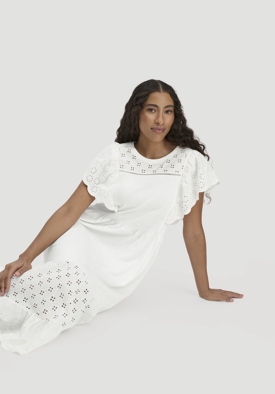 boho jersey dress Midi Dress, Relaxed Style, Made from Pure Organic Cotton in Natural white Color:Nautical Stripe Indian Cotton Dresses - This dress effortlessly combines 3-4yrs