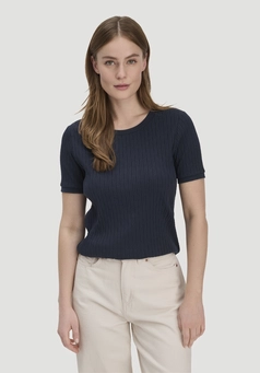 Pointelle T-Shirt Regular aus reiner Bio-Baumwolle