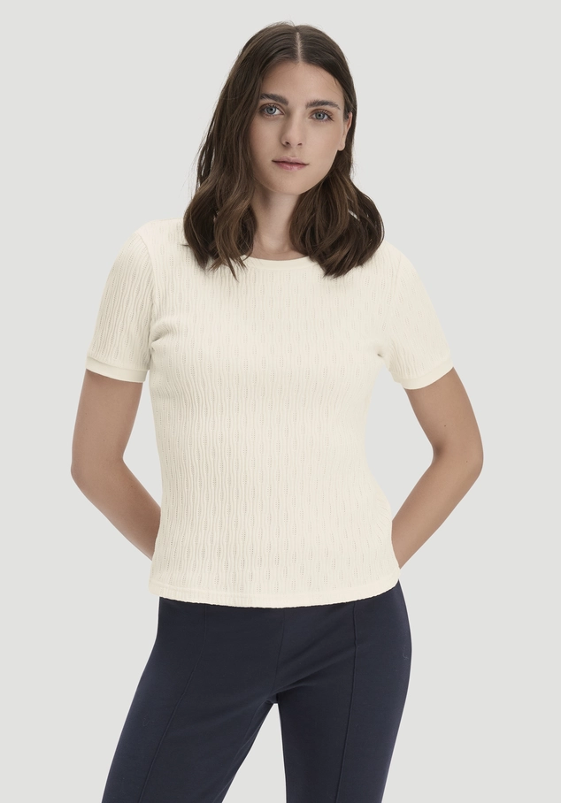 Pointelle T-Shirt Regular aus reiner Bio-Baumwolle