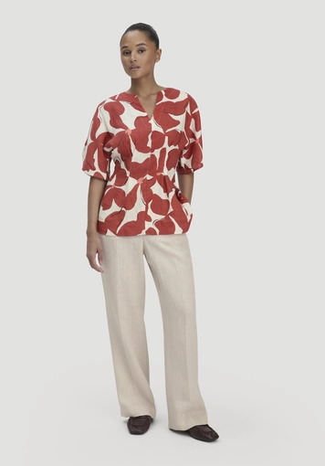 Print blouse Relaxed made of pure linen - 1