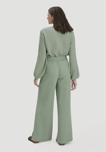 Musselin Hose Wide Leg aus reiner Bio-Baumwolle - 1