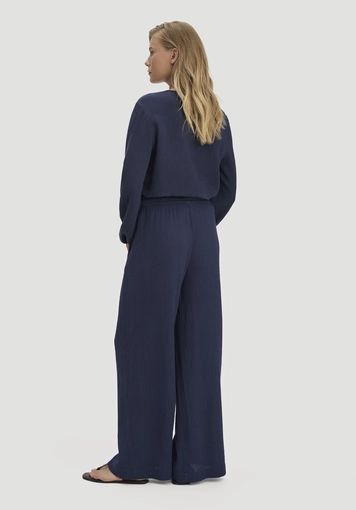Muslin trousers, wide leg, made from pure organic cotton - 1