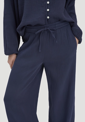 Musselin Hose Wide Leg aus reiner Bio-Baumwolle - 2