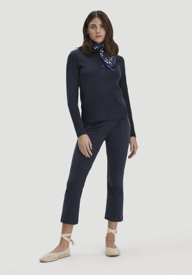 Jersey trousers, culottes, slim leg, made from organic cotton