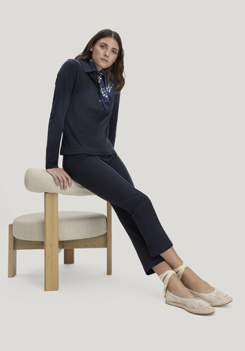 Jersey trousers, culottes, slim leg, made from organic cotton - 3
