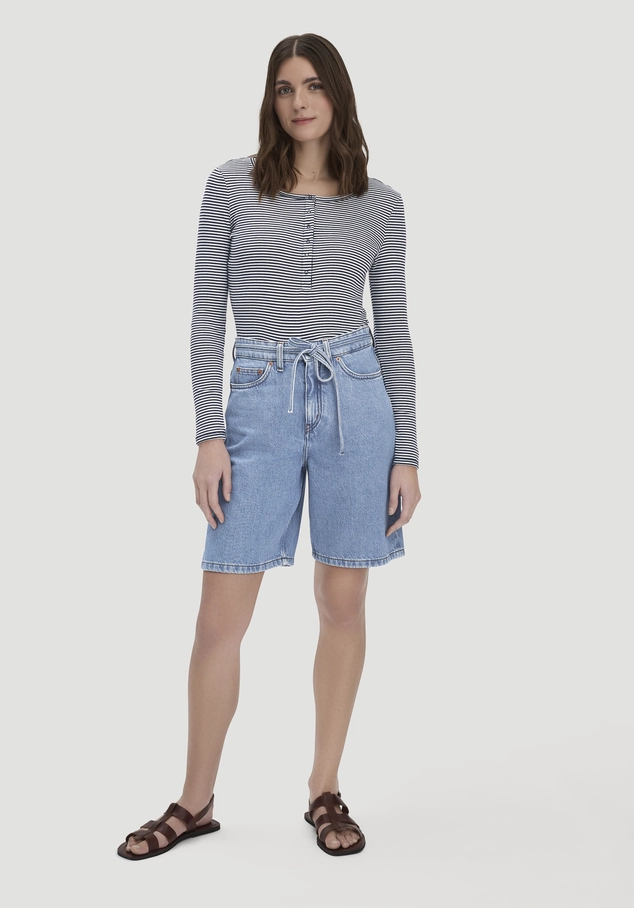 Organic cotton denim Bermuda shorts with TENCEL™ Lyocell