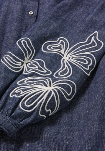 Jeans Bluse Embroidery Relaxed aus reiner Bio-Baumwolle - 6