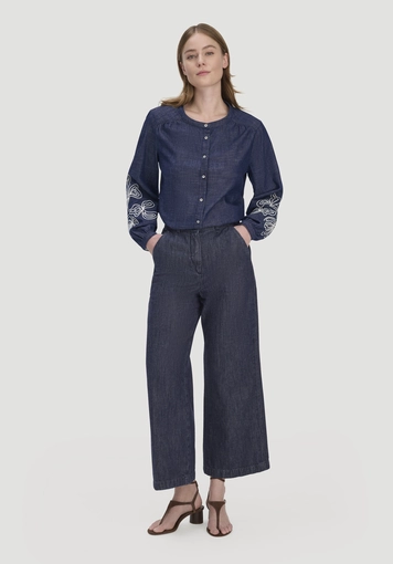Jeans Bluse Embroidery Relaxed aus reiner Bio-Baumwolle - 1