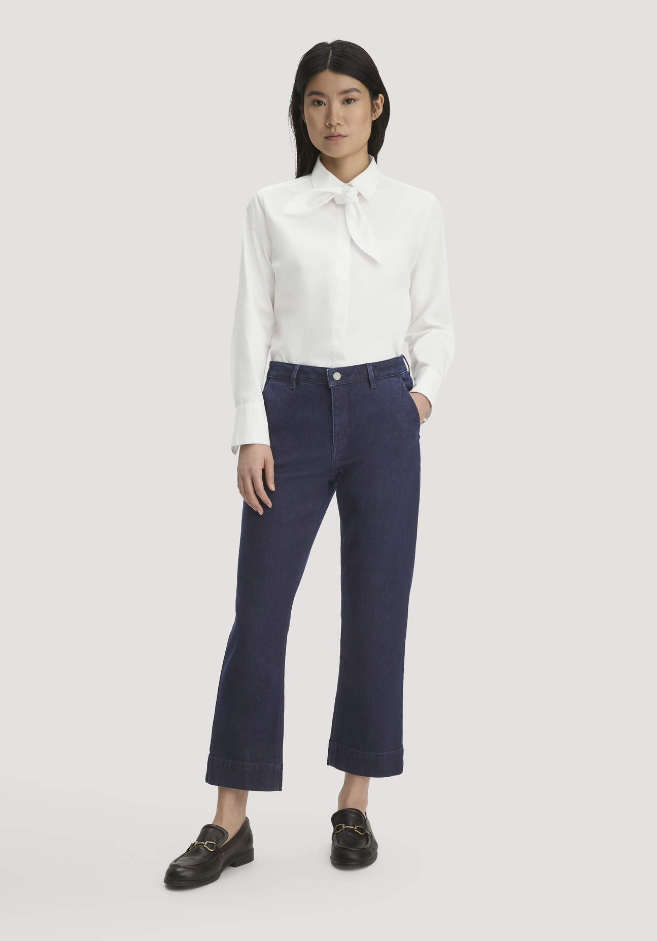 hessnatur Damen Jeans ELENY Culotte Straight Leg aus Bio-Denim mit Recyclinganteil - blau - Größe 26/29