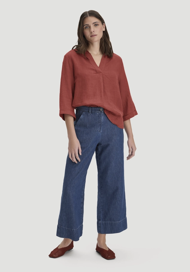 Jeans ENNELIE Culotte Wide Leg aus Bio-Baumwolle mit TENCEL™ Lyocell und Leinen