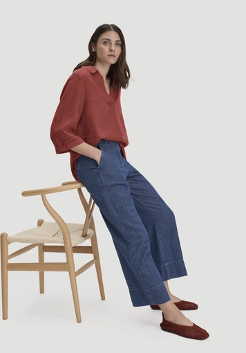 ENNELIE wide-leg culotte jeans made from organic cotton with TENCEL™ Lyocell and linen - 3