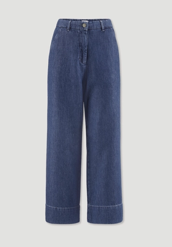 ENNELIE wide-leg culotte jeans made from organic cotton with TENCEL™ Lyocell and linen