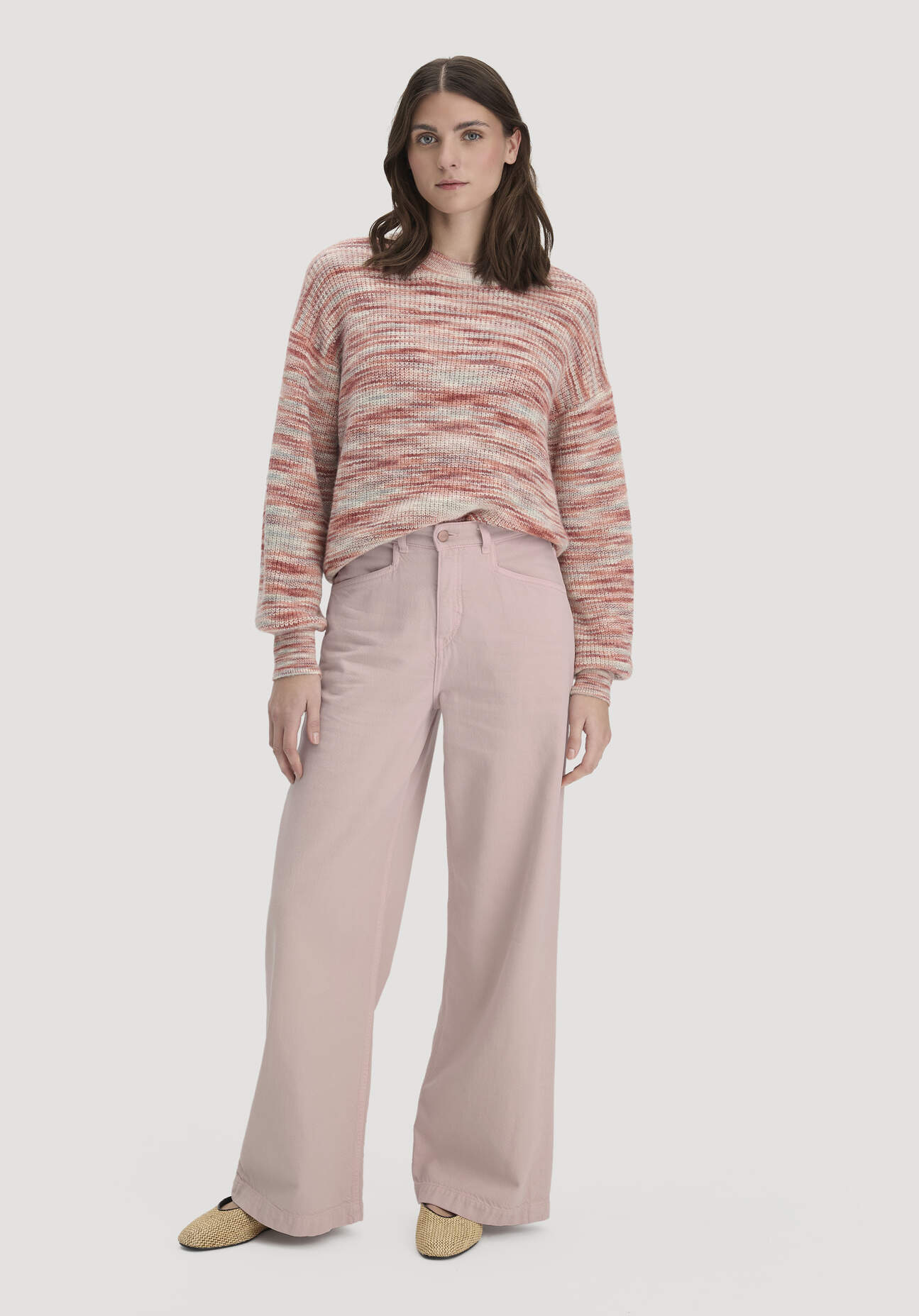 hessnatur Damen Jeans VONNA Super Wide Leg aus Bio-Baumwolle mit TENCEL™ Lyocell - rosa Größe 33/32