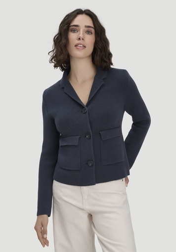 Strick Blazer Regular aus Bio-Baumwolle mit Merinowolle - 0