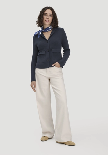 Regular knit blazer made from organic cotton with merino wool - 1