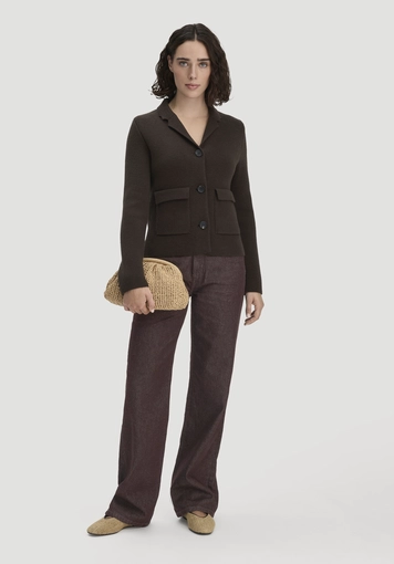 Strick Blazer Regular aus Bio-Baumwolle mit Merinowolle - 1
