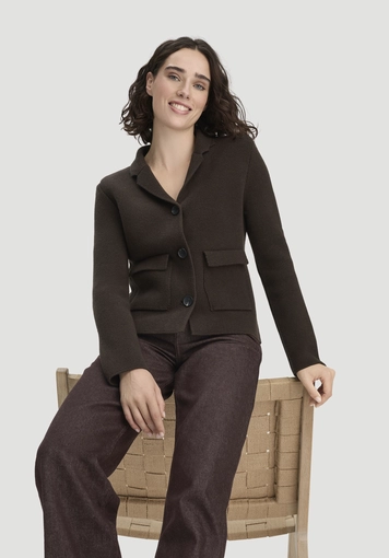 Strick Blazer Regular aus Bio-Baumwolle mit Merinowolle - 4
