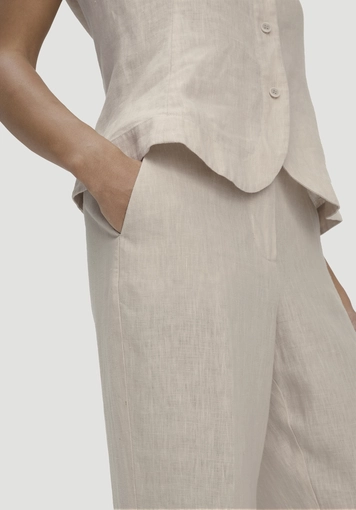 Straight leg trousers in pure linen - 2
