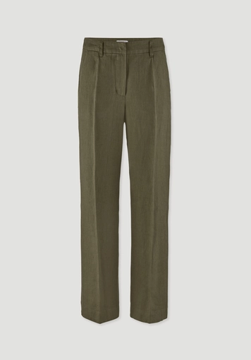 Straight leg trousers in pure linen