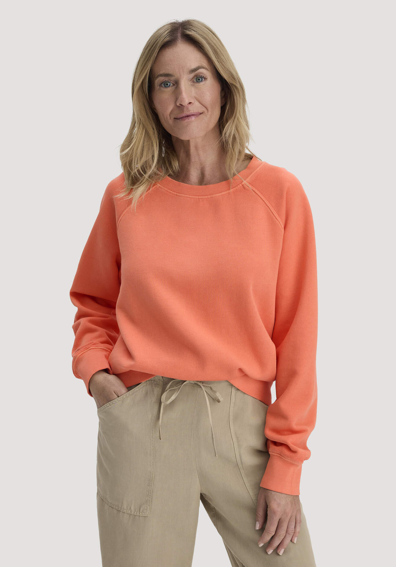 Thumbnail - hessnatur Damen Sweatshirt Oversize aus Bio-Baumwolle - orange - Größe S