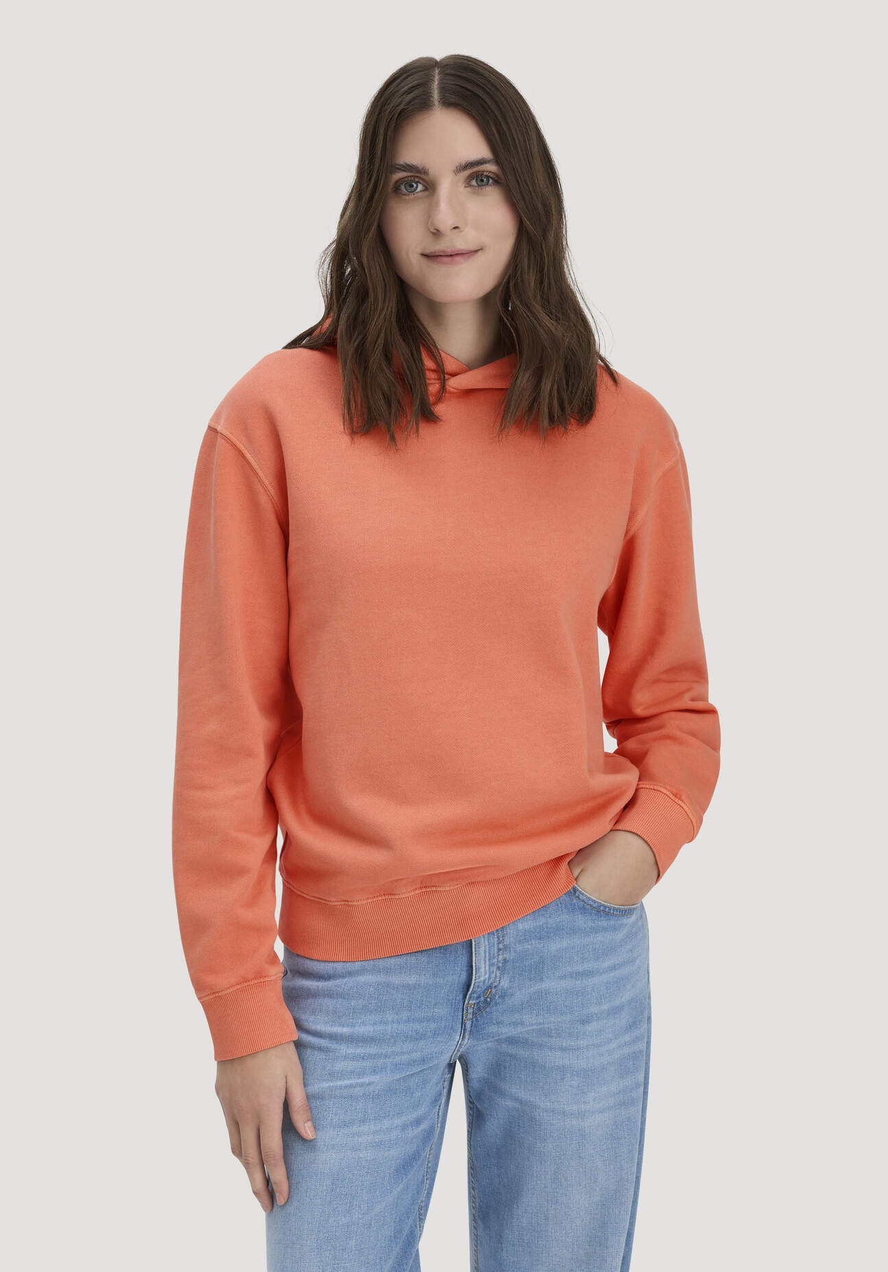hessnatur Damen Sweathoodie Relaxed aus Bio-Baumwolle - orange Größe XL