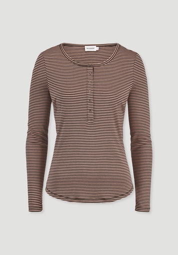 Softrib Longsleeve Streifen Henley Fitted aus Bio-Baumwolle und TENCEL™ Modal