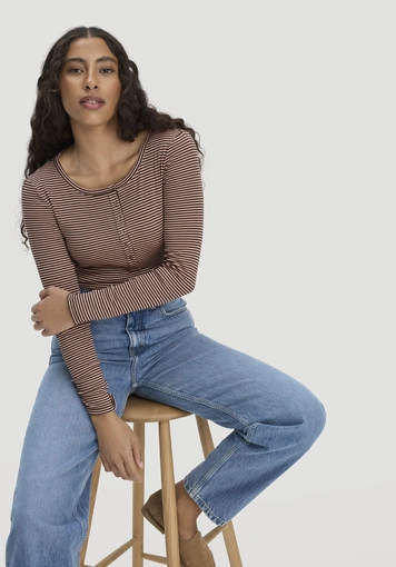 Softrib Longsleeve Streifen Henley Fitted aus Bio-Baumwolle und TENCEL™ Modal - 3