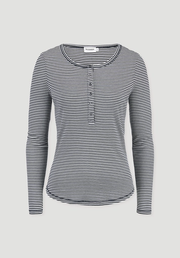 Softrib Longsleeve Streifen Henley Fitted aus Bio-Baumwolle und TENCEL™ Modal