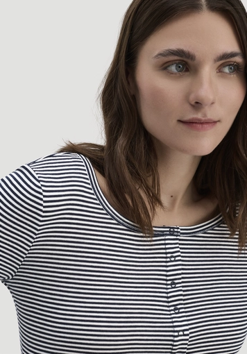 Softrib longsleeve striped Henley fitted made from organic cotton and TENCEL™ Modal - 3