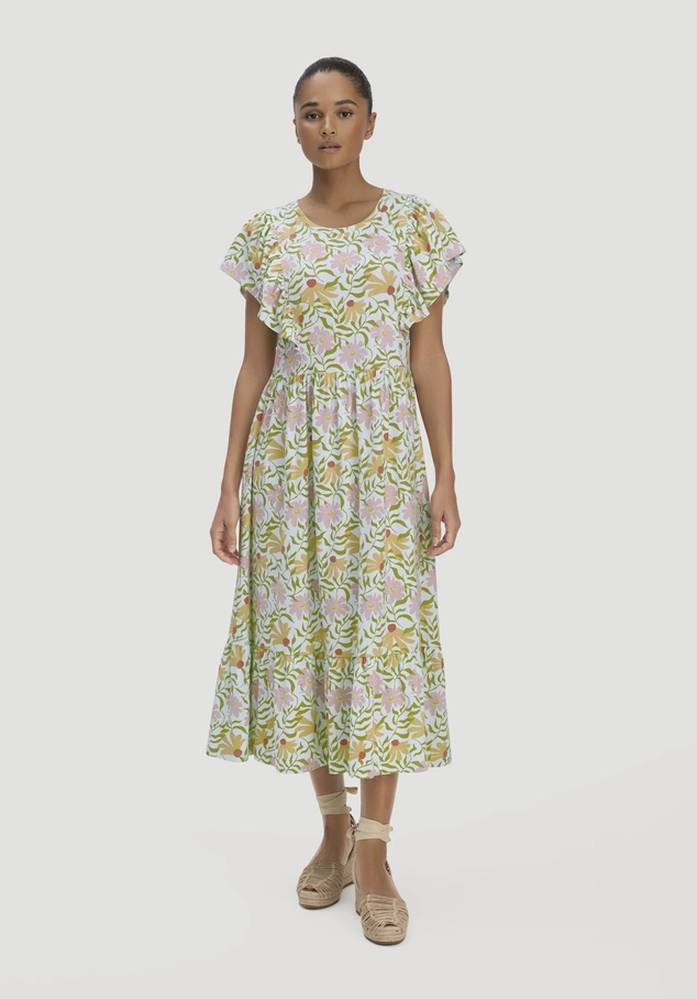 Print Jersey Kleid Midi Relaxed aus reiner Bio-Baumwolle