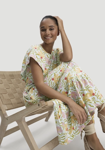Print Jersey Kleid Midi Relaxed aus reiner Bio-Baumwolle - 3