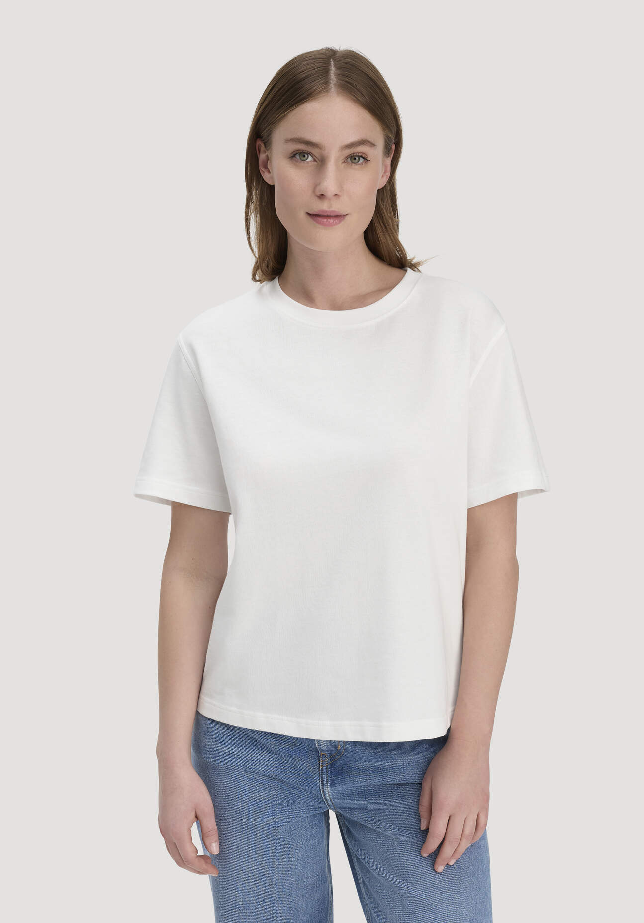hessnatur Damen Heavy Jersey T-Shirt aus Bio-Baumwolle - weiß Größe S