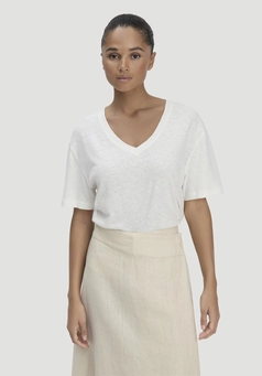 T-Shirt Oversize aus Leinen und Bio-Baumwolle