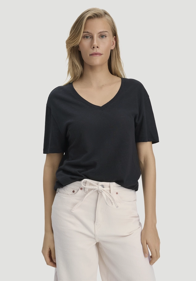 T-Shirt Oversize aus Leinen und Bio-Baumwolle