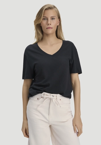 T-Shirt Oversize aus Leinen und Bio-Baumwolle - 0