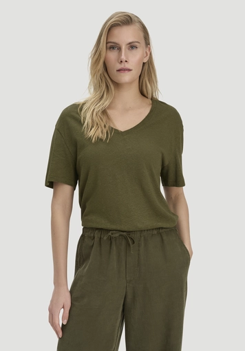 T-Shirt Oversize aus Leinen und Bio-Baumwolle - 0