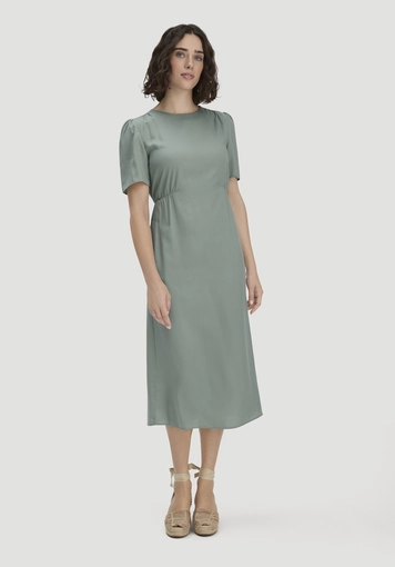 Midi dress with ruching made from pure SaXcell® Lyocell - 0