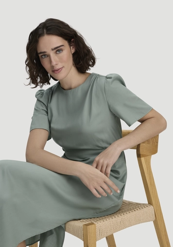 Kleid mit Raffung Midi aus reinem SaXcell®Lyocell - 3