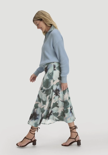 Print skirt midi made of LENZING™ ECOVERO™ viscose - 3