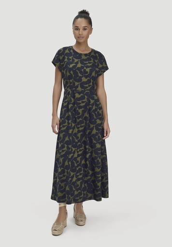 Print Jersey Kleid Knöchellang Relaxed aus reiner Bio-Baumwolle - 0
