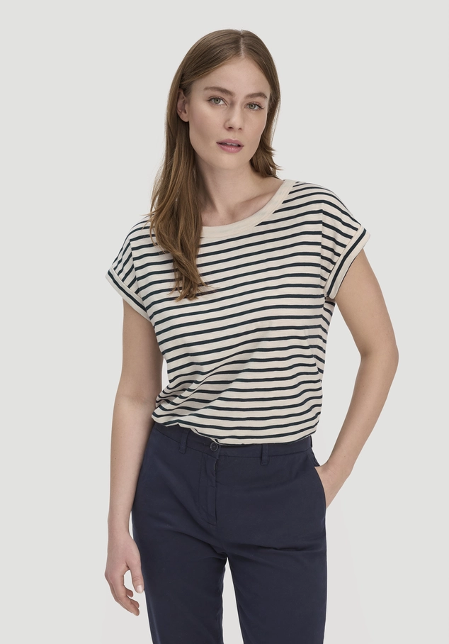 Light Slub Streifen T-Shirt Relaxed aus reiner Bio-Baumwolle