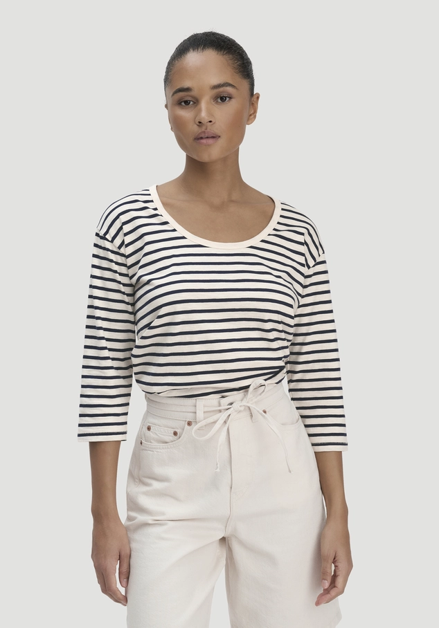 Light Slub Streifen Longsleeve Relaxed aus reiner Bio-Baumwolle