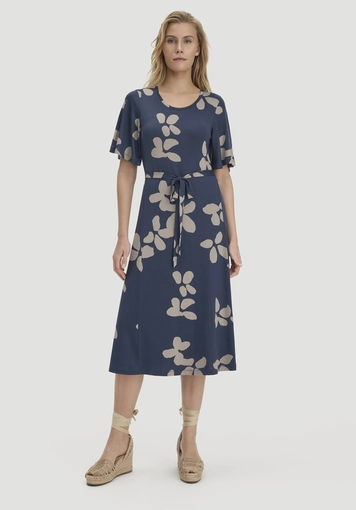 Printed jersey dress, knee-length, slim fit, made from TENCEL™ Lyocell - 0
