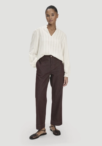 Embroidery Blouse Relaxed made of organic cotton with linen - 1
