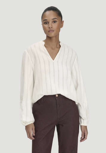 Embroidery Blouse Relaxed made of organic cotton with linen - 4