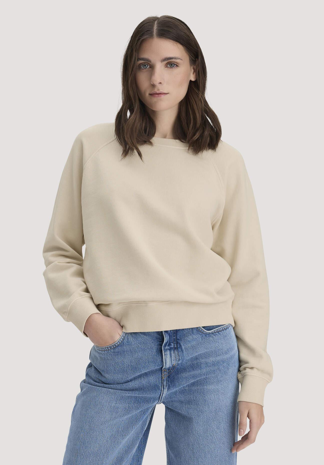Thumbnail - hessnatur Damen Sweatshirt Oversize aus Bio-Baumwolle - beige - Größe XL