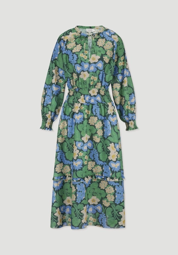 Gewebe Kleid Midi LIV LEE aus reiner Bio-Baumwolle