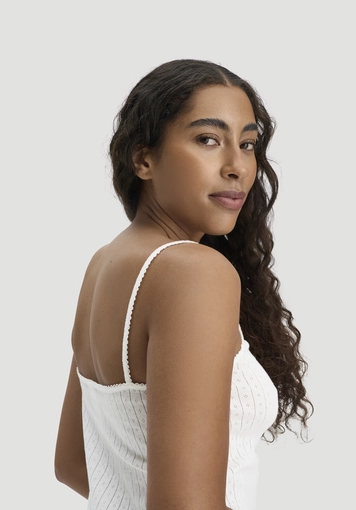 Pointelle Spaghetti Top PURE COTTON made of pure organic cotton - 2